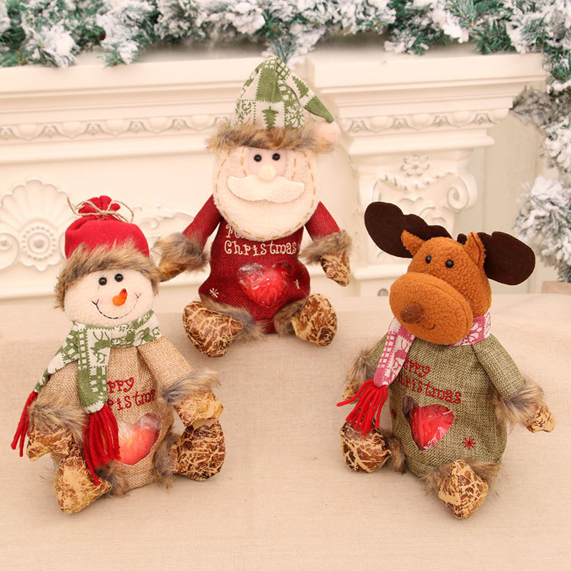 Bolsa de manzana de Navidad cremallera bolsa de regalo de Navidad bolsa de manzana de la noche de Navidad bolsa de regalo de muñeca de edad avanzada