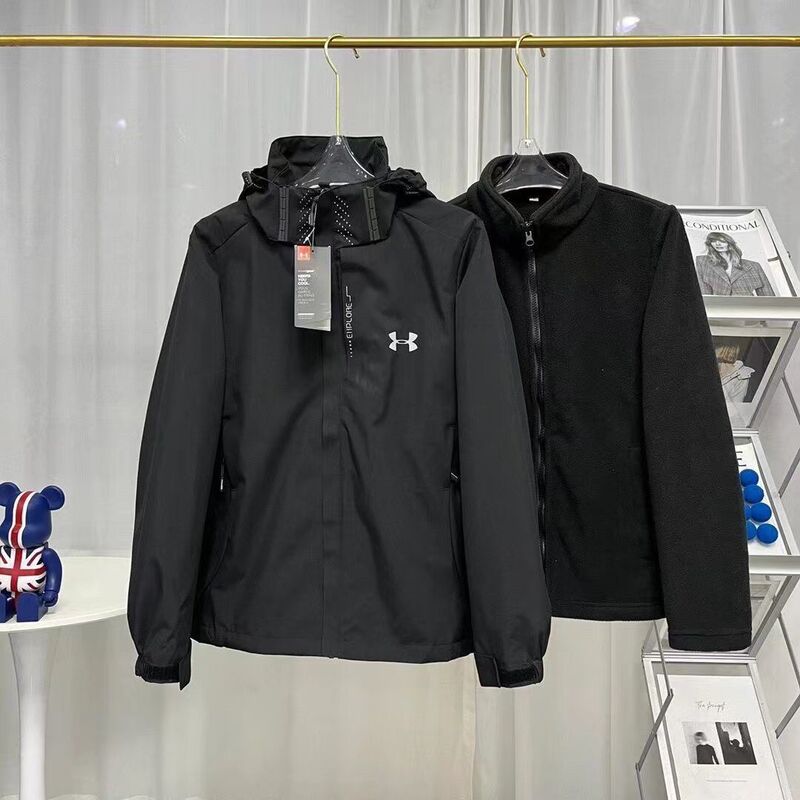 アンマ春秋突撃服男女新型UA防風防水三合一カップル保温ジャケット登山コート|undefined
