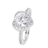 Fashionable classic adjustable wedding ring for beloved, light luxury style, one carat