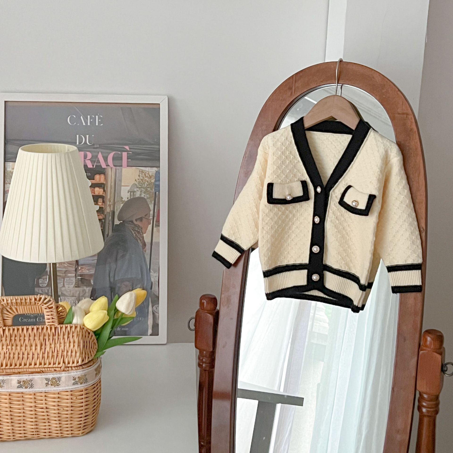 JINYONG Girls' Korean Edition Autumn Fashionable Small Fragrance Sweater Cardigan Flare Pants Knitted Two Piece Set_voghion.com