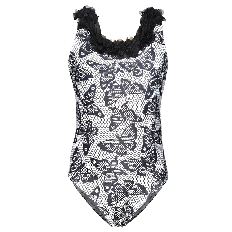 2023 verano nuevo traje de baño para niños traje de baño de una pieza para niñas lindo Bikini de encaje de mariposa traje de baño europeo y americano