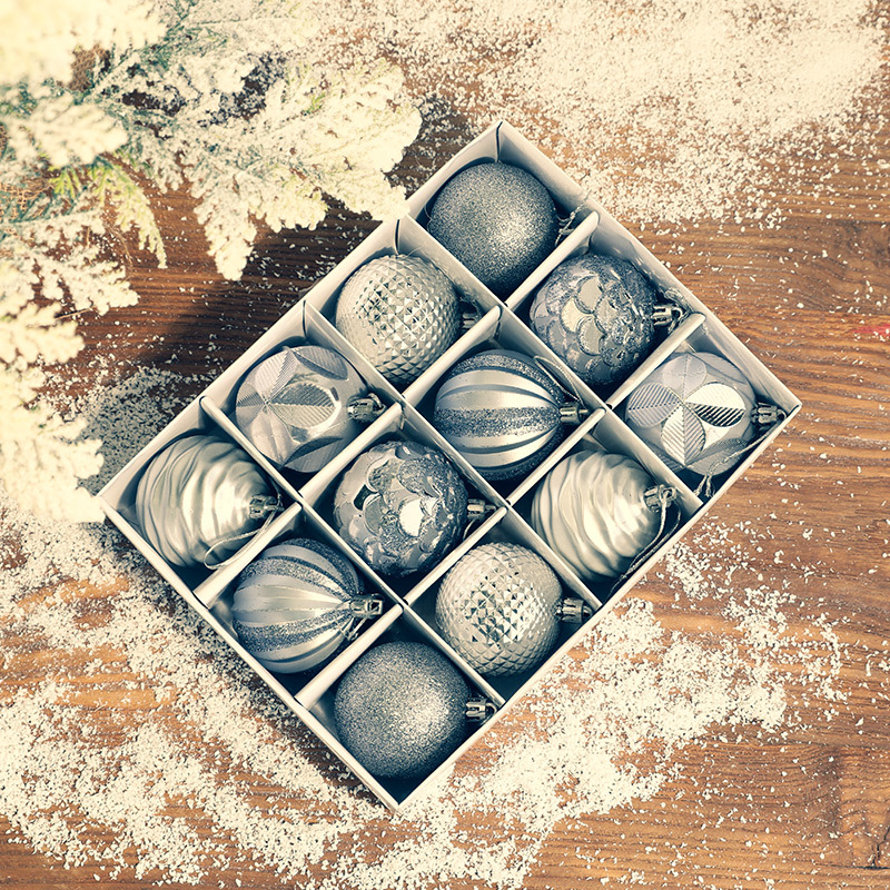 Hong Kong Heng Navidad 6cm BOLA DE Navidad conjunto árbol de Navidad decoración colgante Bola de Navidad 12 cajas pintado bola decorativa image 4