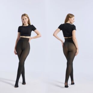 Amazon Women's One-Piece Pants Black Translucent Pantyhose Tight-Fitting Butt-Lifting Cross-Border Popular European and American One-Piece Pants Autumn and Winter