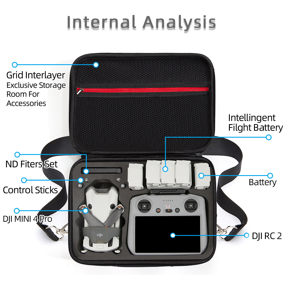Dajiang DJI MINI 4 PRO UAV accesorios caja de almacenamiento maleta mochila bolsa de mensajero bolsa portátil