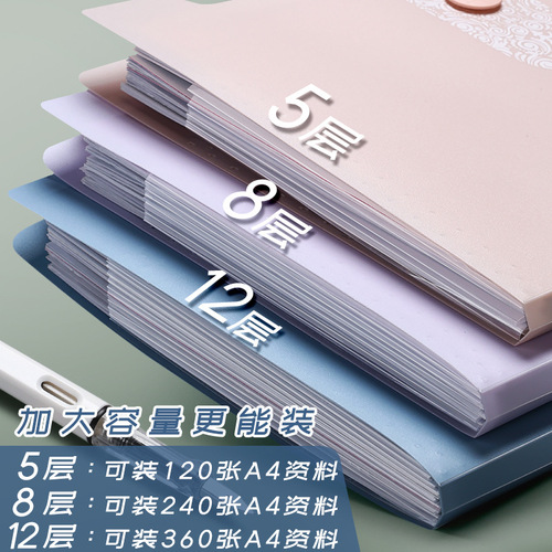 12 grid accordion bag folder student test paper holder 8 grid cute transparent classified storage a4 multi-layer storage bag