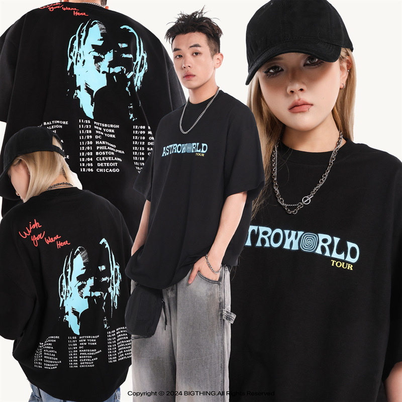 Travis Scott ts Cactus Jack shirt Hiroshi Fujiwara Lightning Joint TS Men's and Women's Short Sleeve T-Shirts