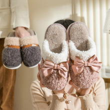 棉拖鞋女秋冬季情侣家居家用室内高跟保暖防滑加厚底毛毛绒男