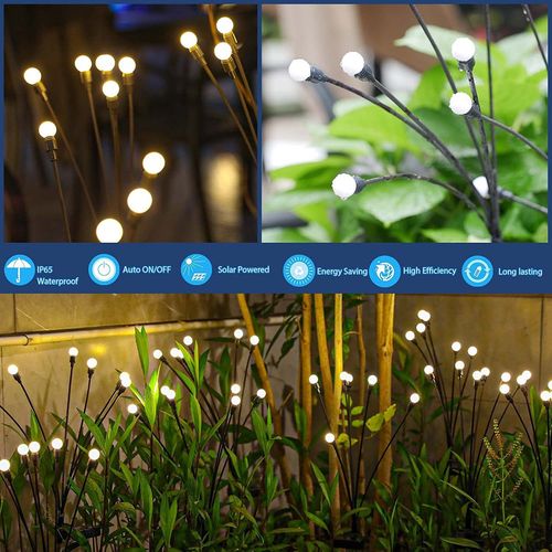 Cross-border LED solar wind-driven firefly ground stake light outdoor waterproof colored light courtyard garden decoration lawn light