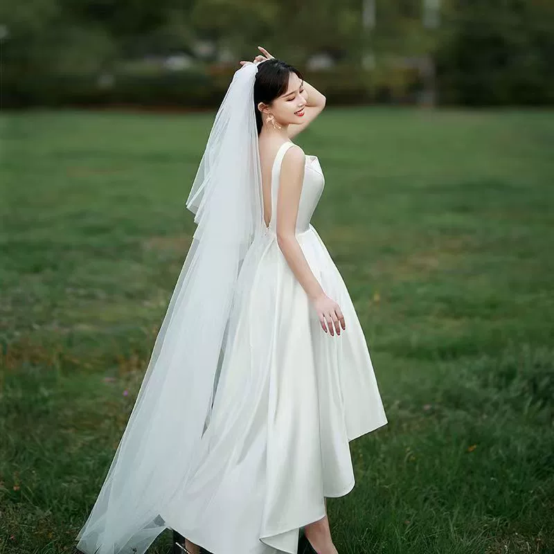 Long white soft hair accessory for bride, wedding accessories