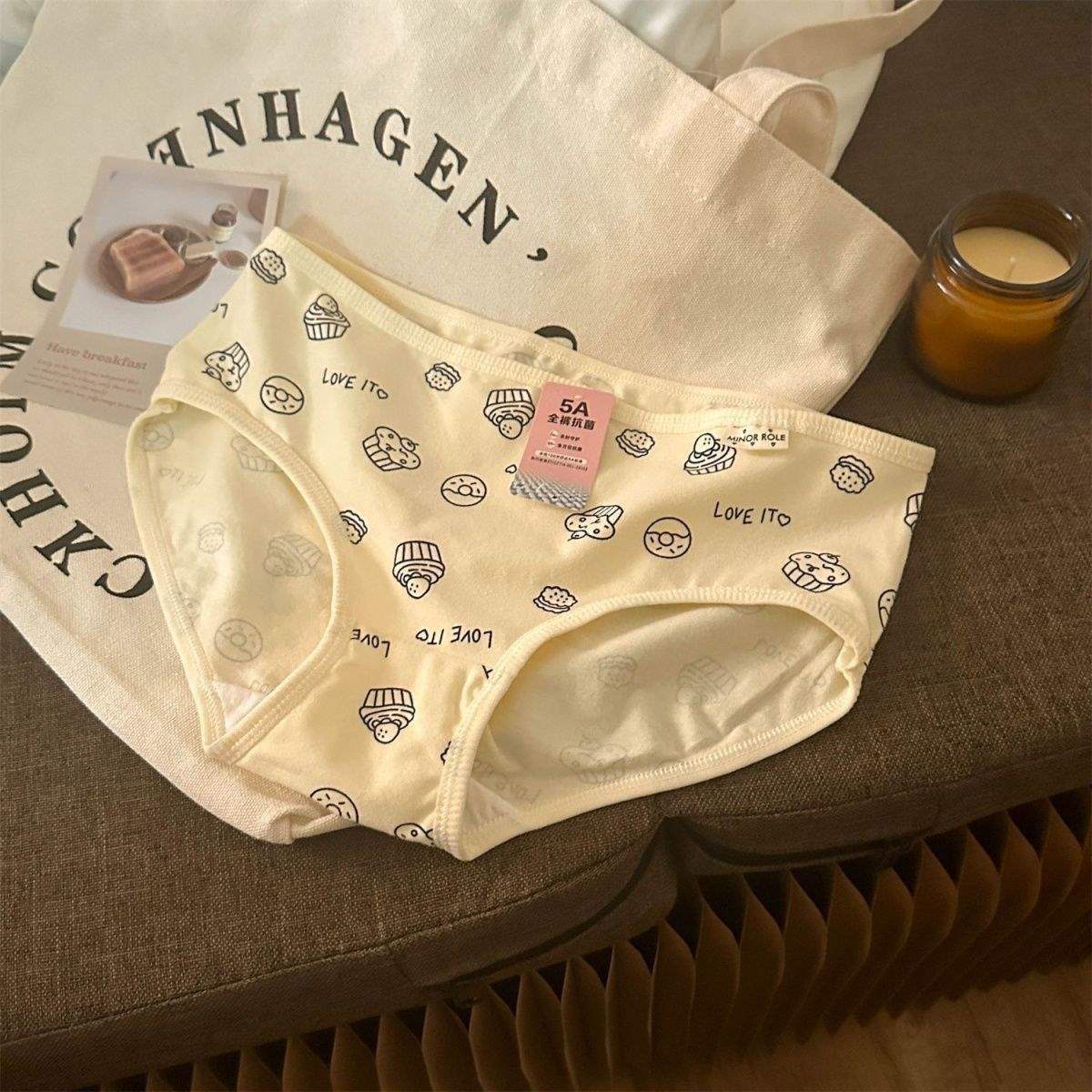 A类婴儿棉内裤女生透气可爱裆2024新款奶黄三角裤