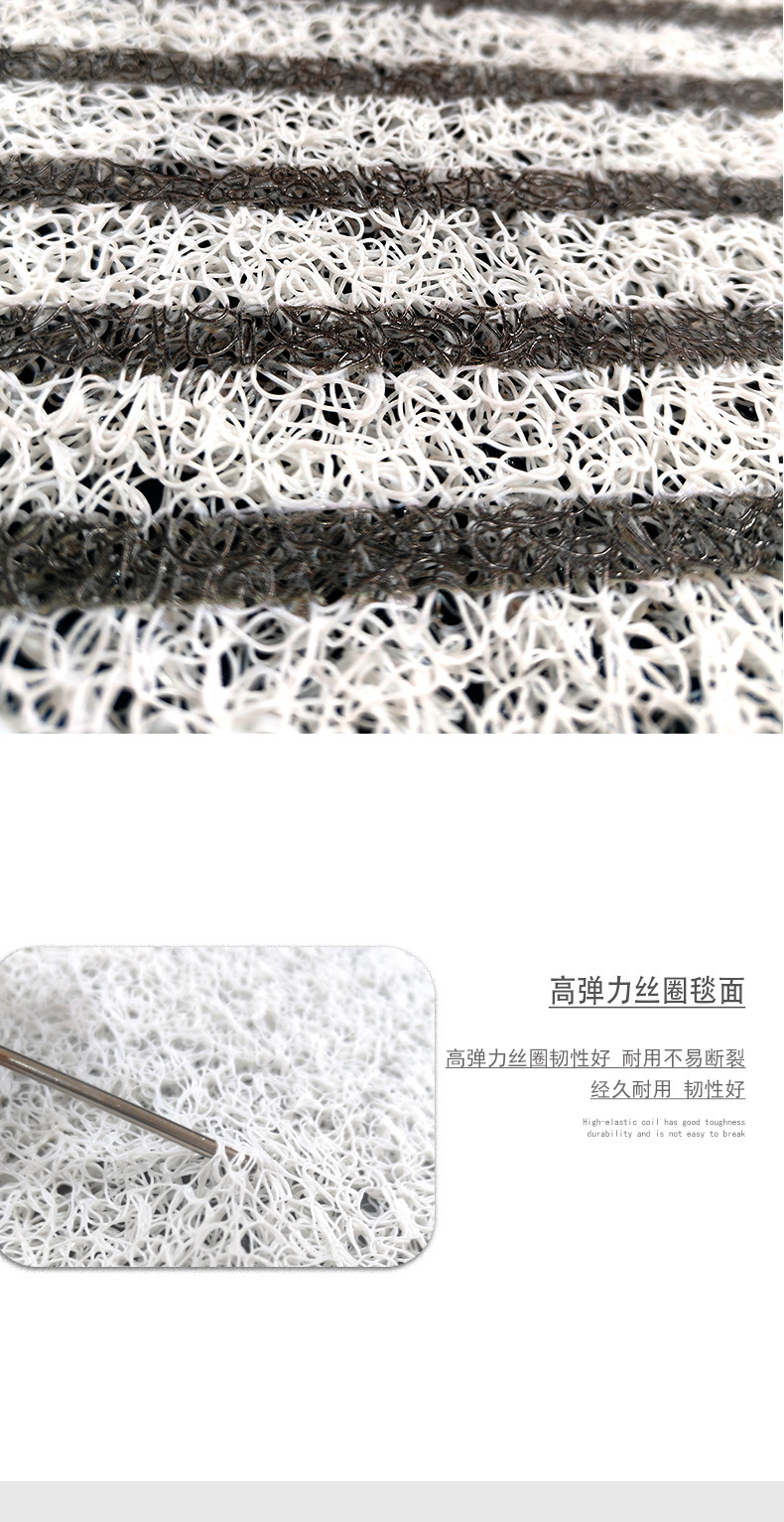 Entrance Silk Loop Floor Mat for Home Use, Water-Absorbent, Non-Slip Pvc Doormat, Dirt-Resistant, Washable, Can Be Cut to Size, Removes Dirt