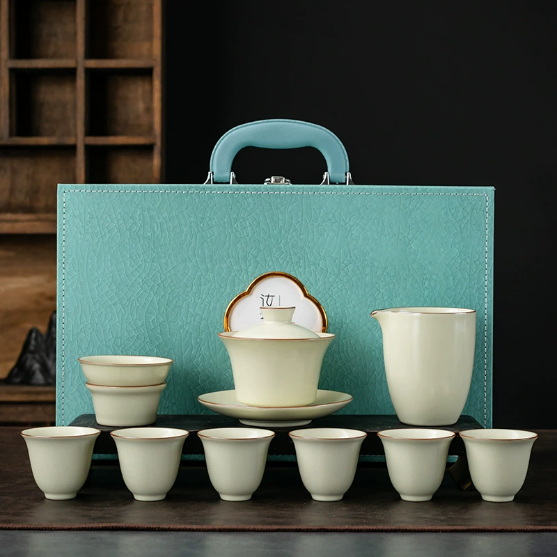 Ceramic tea set for home use, teapot, simple and elegant design, Birthday gift