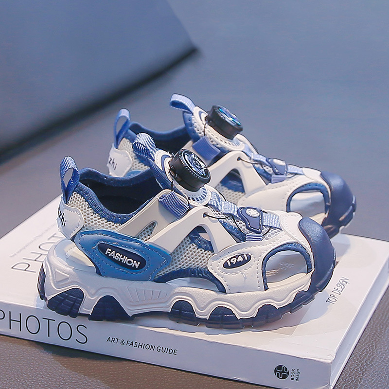 Zapatos de playa para niños verano 2026 nuevo tipo de sandalias de botón hueco para niños sandalias casuales ligeras image 9