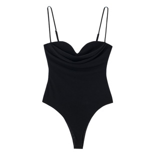 Foreign trade wholesale 2022 summer new European and American style pleated solid color slim strap jumpsuit women's 3344636