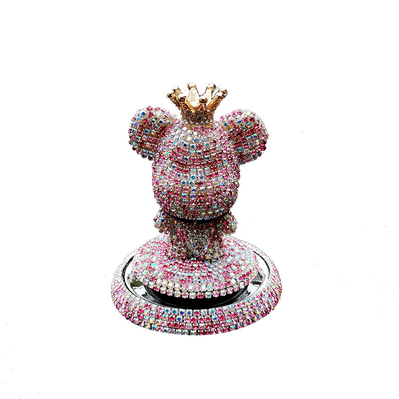 Adorno para Coche con Forma de Oso Violento con Pedrería, Figura de Oso, Decoración para Coche, Soporte para Perfume de Coche con Diseño de Dibujos Animados, Regalo para Mujer