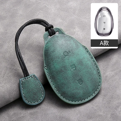 Special Key Cover Cross-Border — Car key bag - olive-green-matched-upgraded-leather-rope-type-a