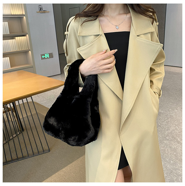 New handbag for women in 2024 with a high-end feel, solid color plush bag, fashionable and versatile handbag, cute_voghion.com