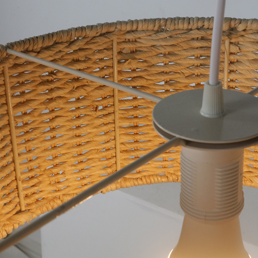 Cama y desayuno Zen chino pastoral creativo ratán papel cuerda pantalla dormitorio balcón restaurante bambú tejido cuerda de papel tejido araña