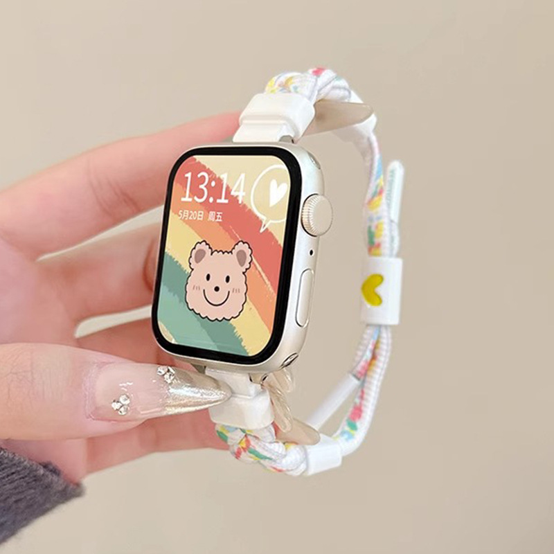 For iwatchs9/s10 Watch Strap New Woven Apple Watch s8s7s6s543 Watch Strap Girls Niche