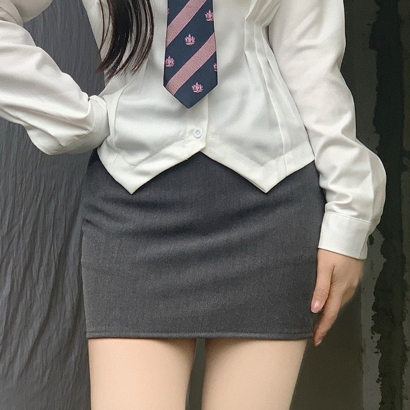 半身裙韩版休闲女装高腰包臀裙开叉短裙设计感西装半裙A字辣妹裙