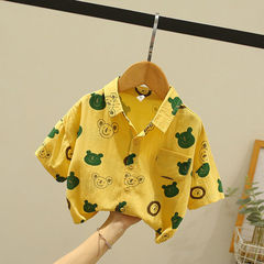 男童短袖襯衫夏季2023新款兒童襯衣薄款中小童洋氣童裝女寶寶潮衣