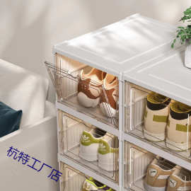 出口品质经济型免安装鞋盒透明抽屉式收纳盒鞋柜加厚多层折叠新品