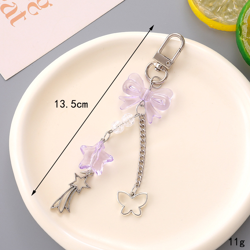 Ins nuevo arco acrílico llavero colgante personalidad DIY bolso colgante auriculares colgante joyas