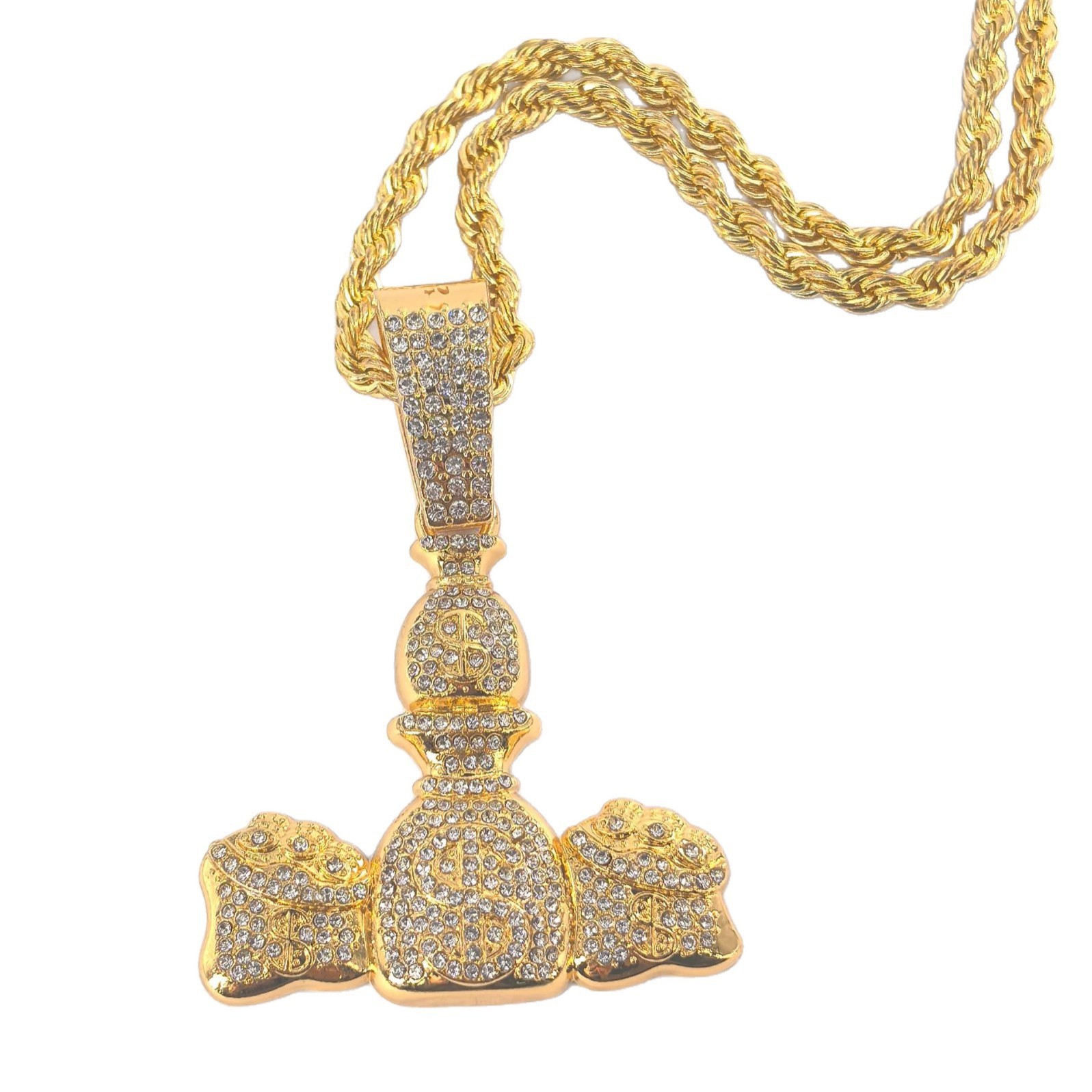 Hiphop moda callejera nueva bolsa de dinero colgante rapper personalidad hombre joyería versátil fábrica personalizada