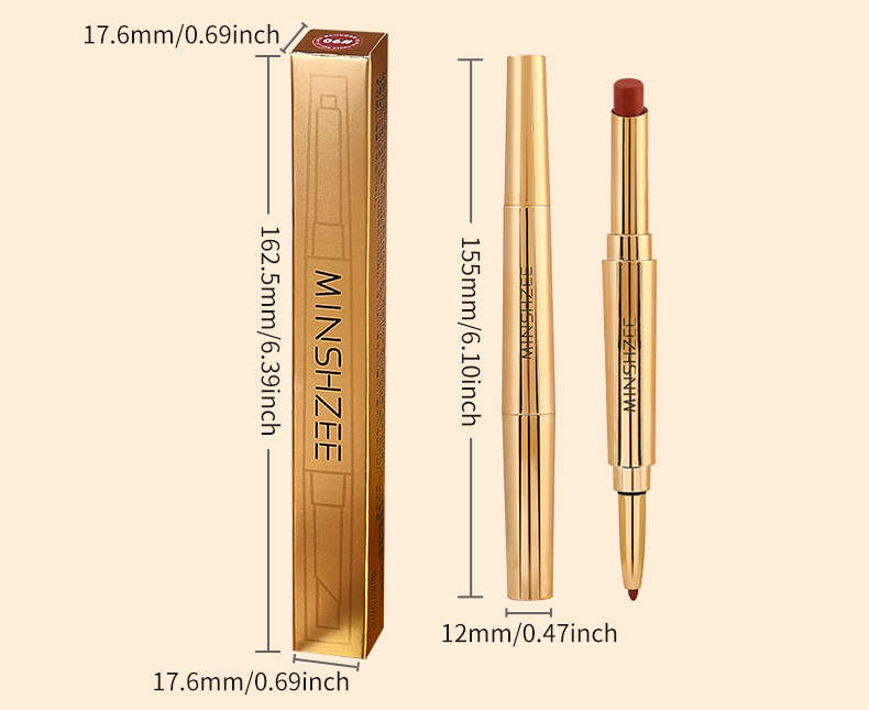 Mingxi Zhi Double-headed Red Lip Liner pen Matte matte lipstick long-lasting non-stick cup Outlining lip shape Lip liner pen Cross-border undefined