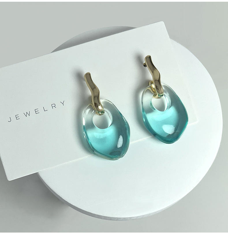 1 Pair Simple Style Classic Style Printing Polishing Resin Drop Earrings display picture 9