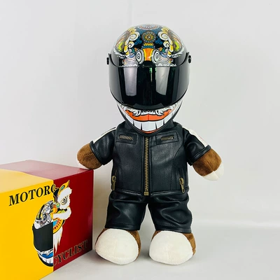 Gift Cycling Tail Box Pendant | Motosiklet dəbilqələri - 28cm-black-leather-black-lion-s-size-includes-helmet-buckle
