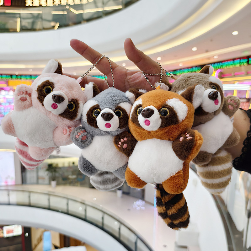 Internet Celebrity Cute Little Raccoon Plush Toy Doll Small Pendant Keychain Bag Small Pendant Doll Machine Small Doll