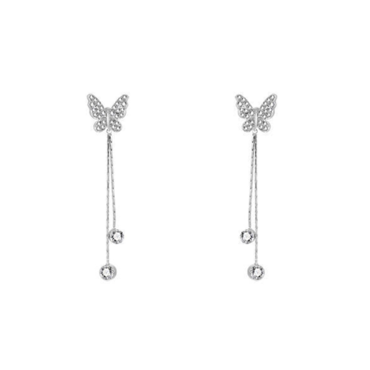 Eloch s925 plata esterlina con diamantes bordados mariposa pendientes de diseño fresco pequeño auriculares de aire M04900