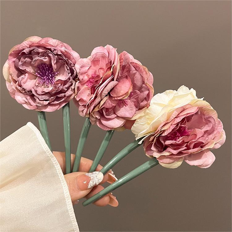 Flores en forma de U pinzas de cabello para mujeres 2024 nuevo pinzas de cabello pinzas