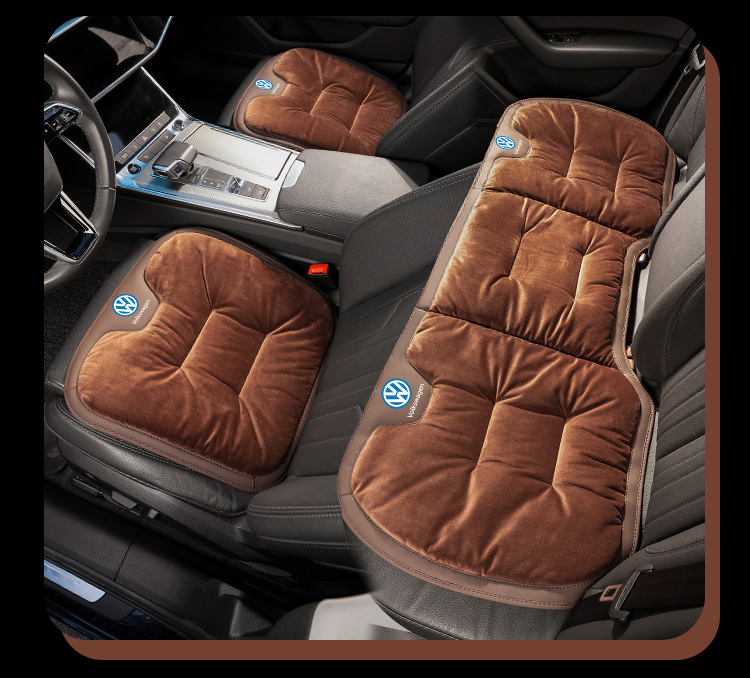 Suitable for Volkswagen Car Seat Cushions, Magotan, Tiguan L, Tayron X, Teramont, and Touran Winter Flannel Warm Seat Cushion Modification