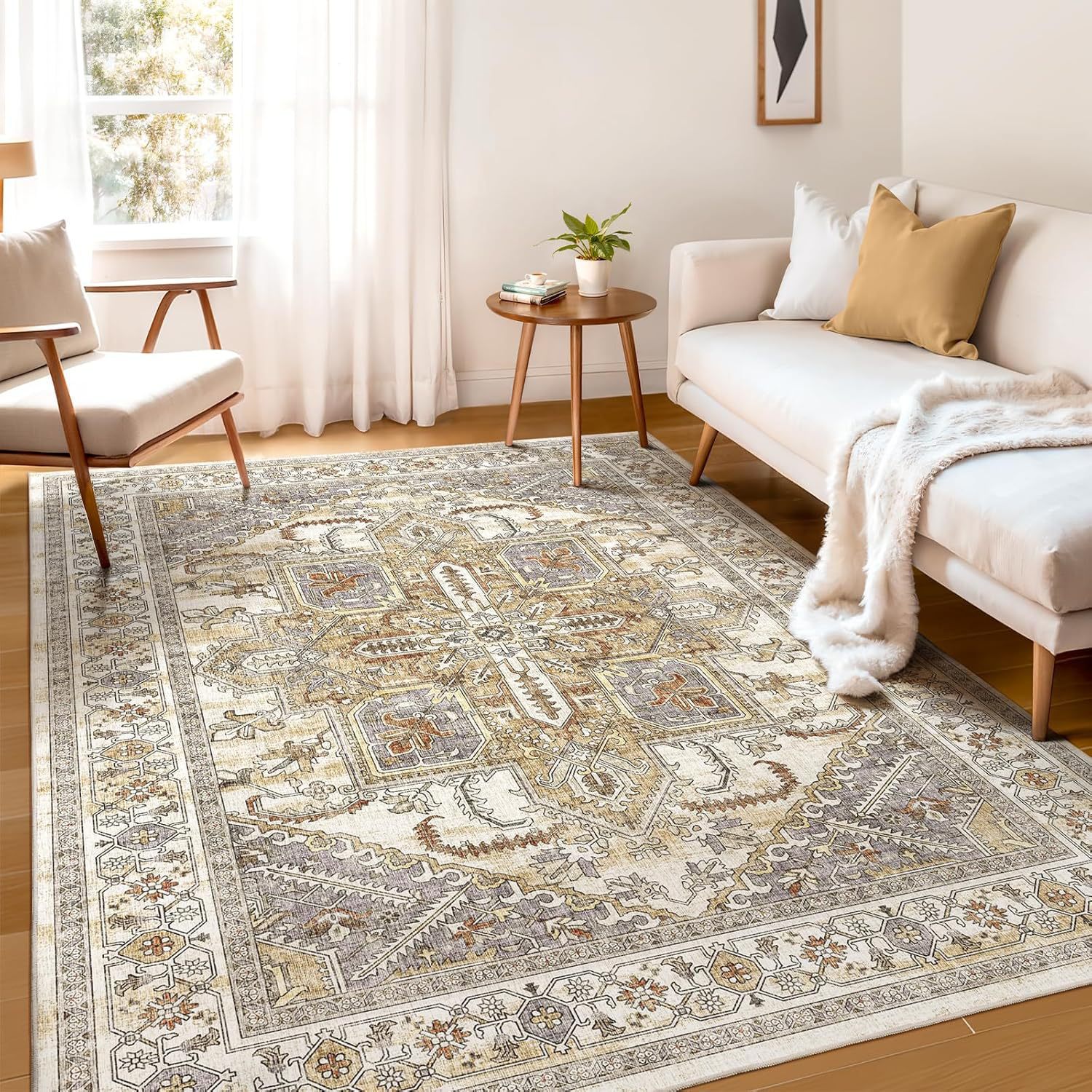 Vintage Nordic Boho Wohnzimmerteppich Im Retro Stil_voghion.com