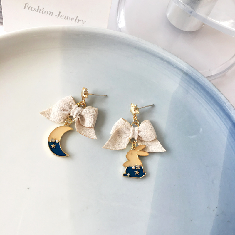 1 Pair Cartoon Style Bow Knot Enamel Alloy Drop Earrings display picture 7