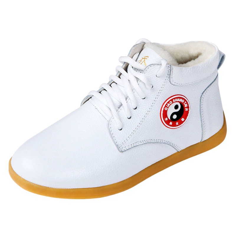 Обувь Taiji, женская обувь для боевых искусств из натуральной кожи с говяжьей подошвой, высокие туфли кунг-фу, обувь Taijiquan, шерстяная осенне-зимняя хлопковая обувь для мужчин
