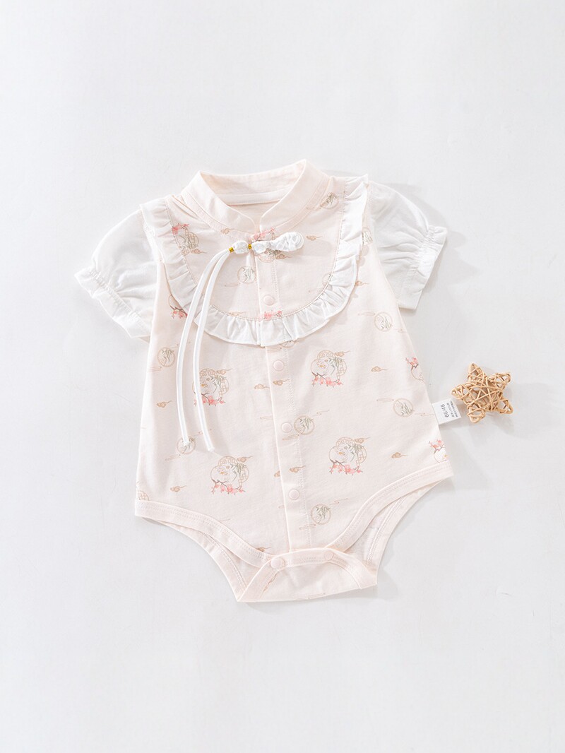Uniforme de bebé de verano de manga corta de algodón de clase A, chaqueta de peldaño, ropa de escalada de bebé de clase A, algodón de verano vacío