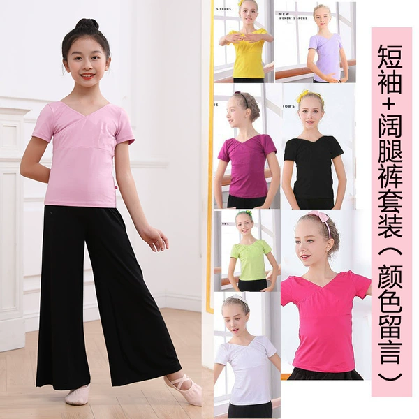 1620 short sleeves + Japanese cotton wide leg pants black (leave a message for other colors)
