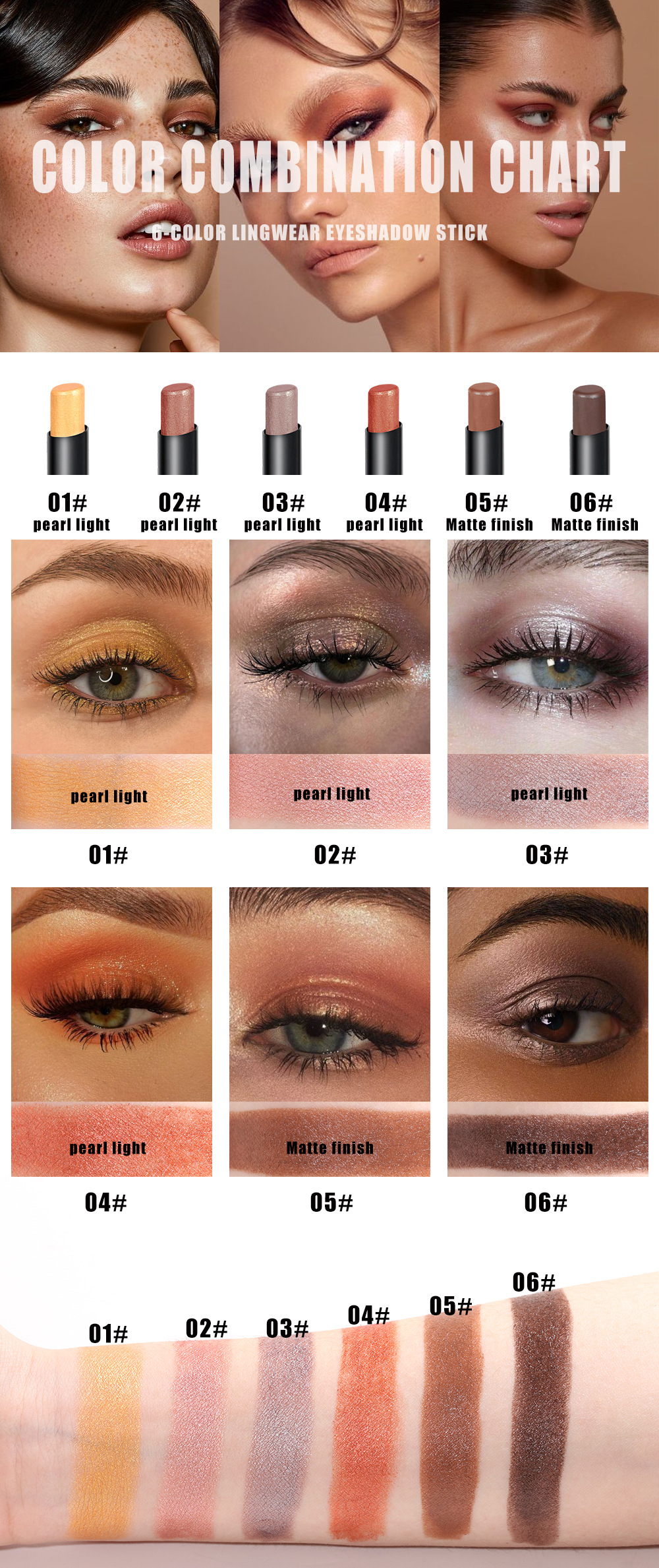 Bunter Make-up-Slacker Pearl Light rotierender Augenstift, Schattenreparatur, Highlighter, Lippenaufhellung, Allzweck_voghion.com