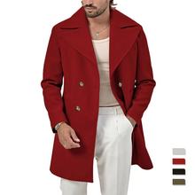 跨境独立站男款风衣2025春秋男大衣中长款外贸亚马逊休闲男士外套