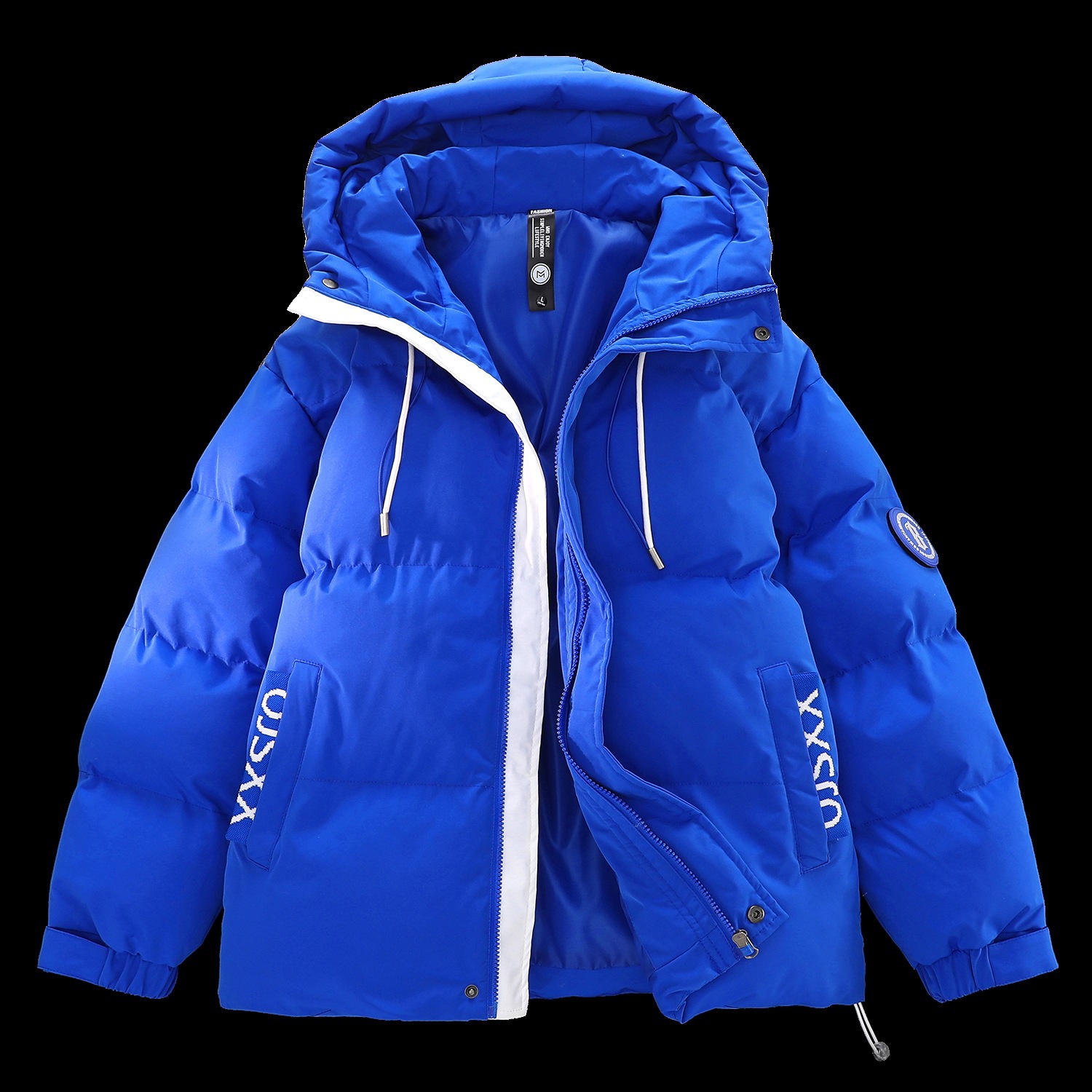 2023 nueva juventud guapo Abrigo acolchado de algodón engrosado falso de dos piezas con capucha ins abrigo suelto estilo Hong Kong Abrigo acolchado de algodón de invierno