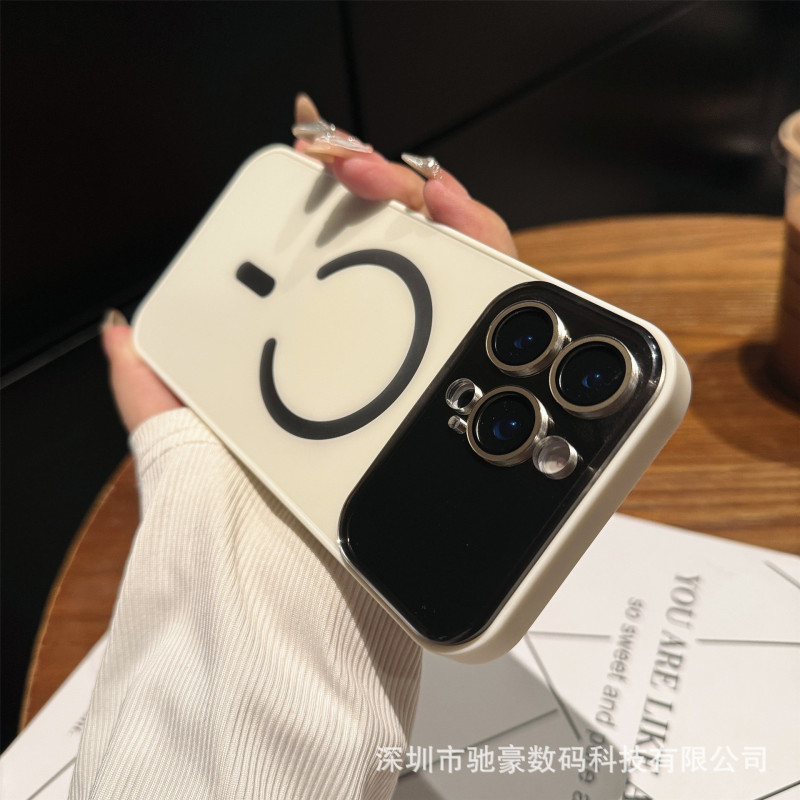 适用iPhone17promax大视窗磨砂磁吸手机壳苹果16镜头膜15防摔PC套|undefined