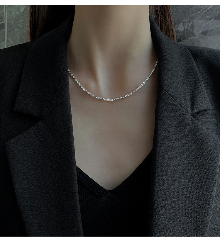 6g Weight Necklace Classification Simple Style Solid Color Titanium Steel Plating Necklace 1 Piece