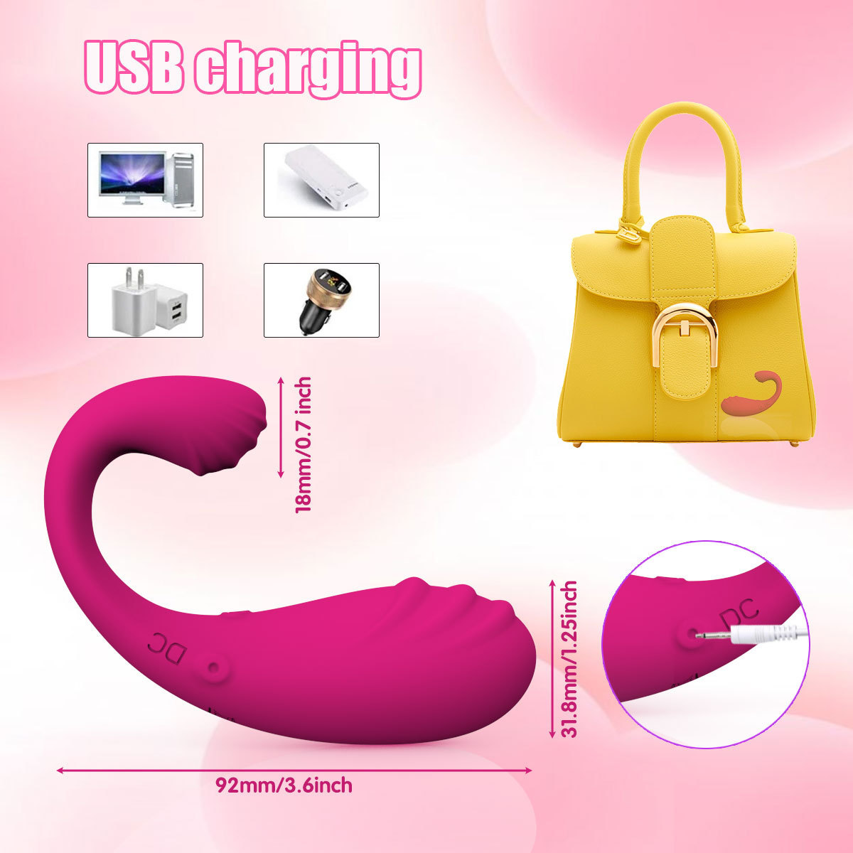 App-Controlled Dual-Motor Wearable Vibrating Egg, Silicone Couples Massager, Purple — detail image 6