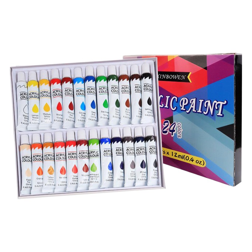 Amazon arte cepillo 30 unidades traje de los niños DIY pintura pared pintura 24 colores acrílico paleta cepillo