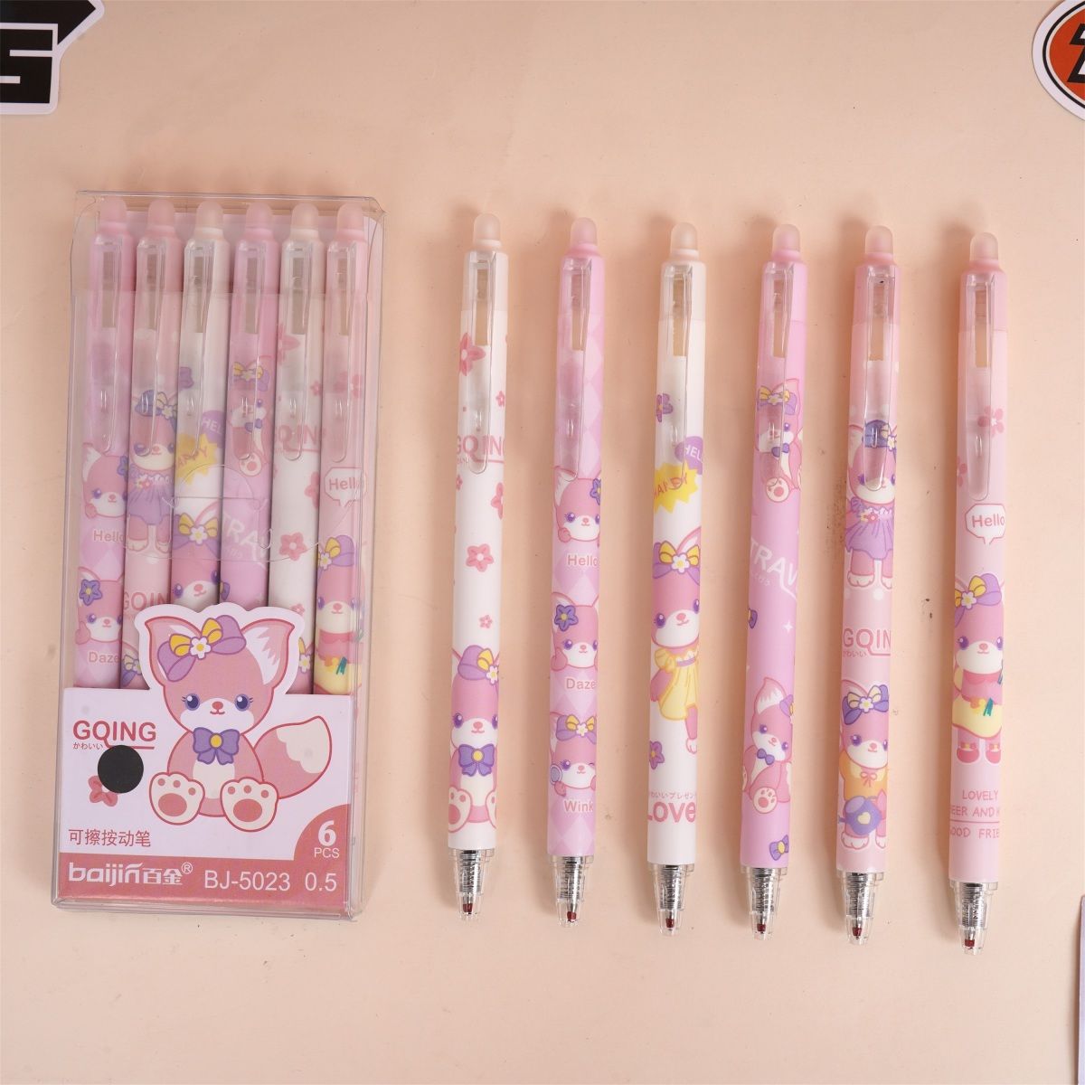 Capibara borrable lápiz neutro rojo azul borrable bolígrafo especial para estudiantes dibujos animados lindos rojo en línea.