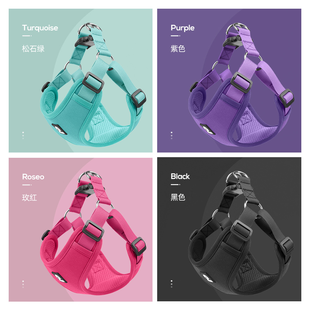 개 자동차 하네스 통근 애완 동물 하네스 편안한 마크 없음 개 탈출 방지 자동차 견인 로프 도매