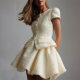 European and American women's fashion style high-end cardigan small fragrant style flower bud skirt suit short skirt elegant and dignified women's suit